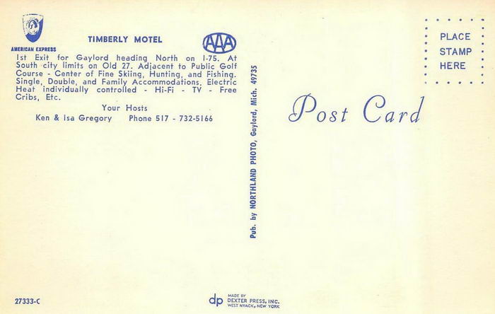 Timberly Motel - OLD POSTCARD